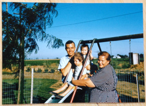 In Davis, CA with family – my sister, me as a lump of dough, and mom – circa 1963.