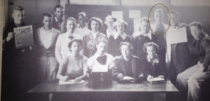 High school newspaper staff photo, mid-1930s. 