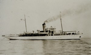 USS Lydonia, a survey vessel, skippered by Dad's father at the time of his birth. [Wikimedia Commons]